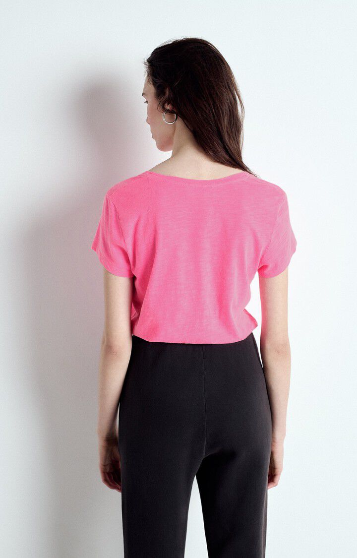 American Vintage T-shirt Femme Jacksonville - ROSE FLUO 15 Manches Courtes Rose - E25