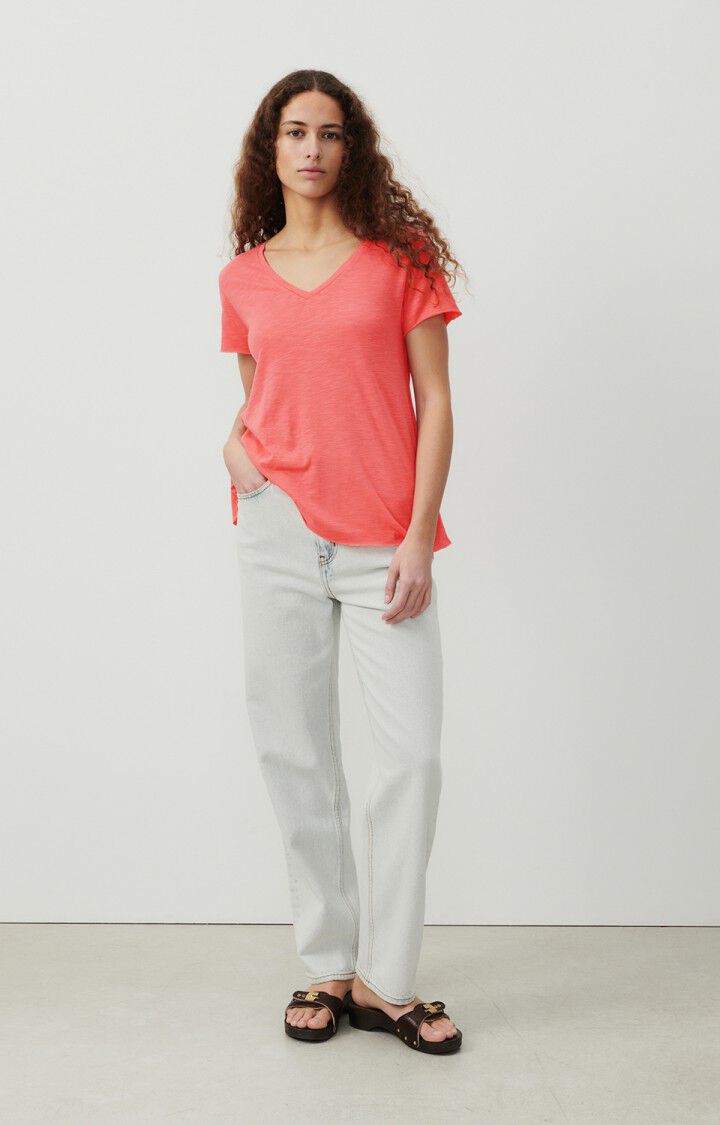 American Vintage T-shirt Femme Jacksonville - ROSE VINTAGE 15 Manches Courtes Rose - E24