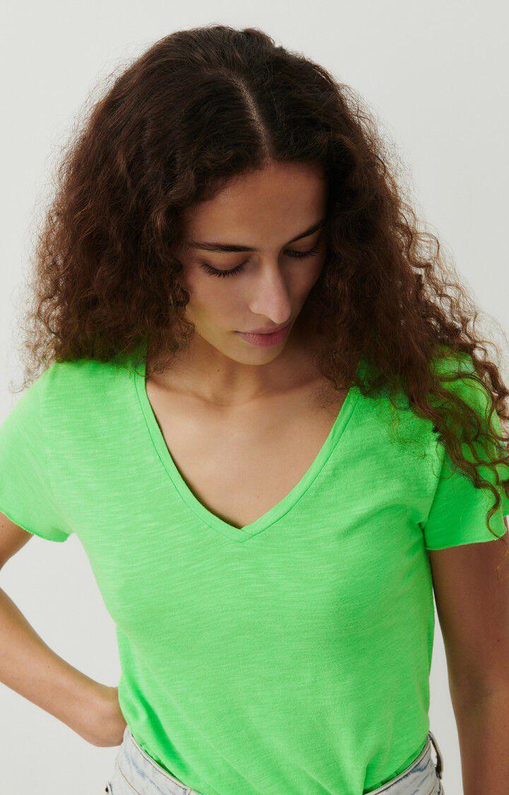 American Vintage T-shirt Femme Jacksonville - VERT FLUO 15 Manches Courtes Vert - E24