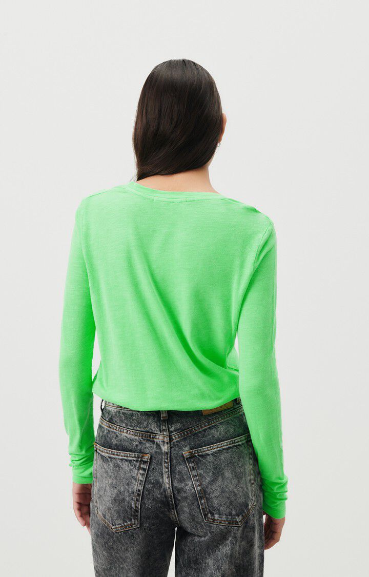 American Vintage T-shirt Femme Jacksonville - VERT FLUO 65 Manches Longues Vert - E24