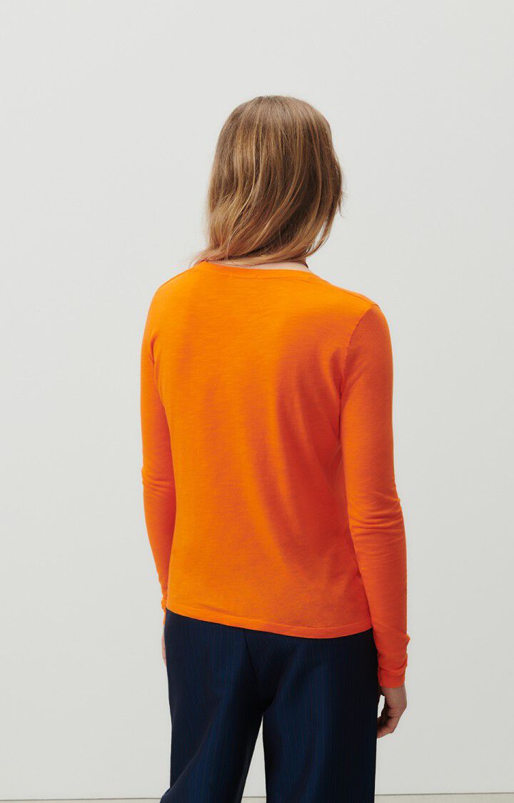 American Vintage T-shirt Femme Jacksonville - VITAMINES VINTAGE 65 Manches Longues Orange - E23