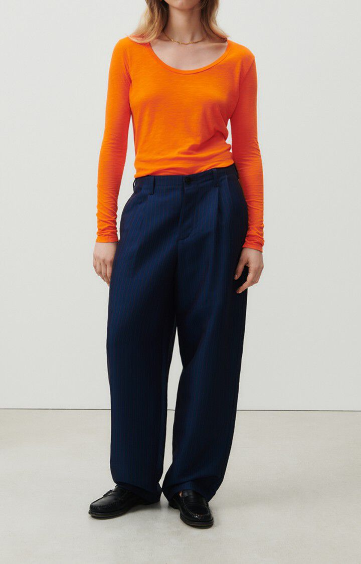 American Vintage T-shirt Femme Jacksonville - VITAMINES VINTAGE 65 Manches Longues Orange - E23