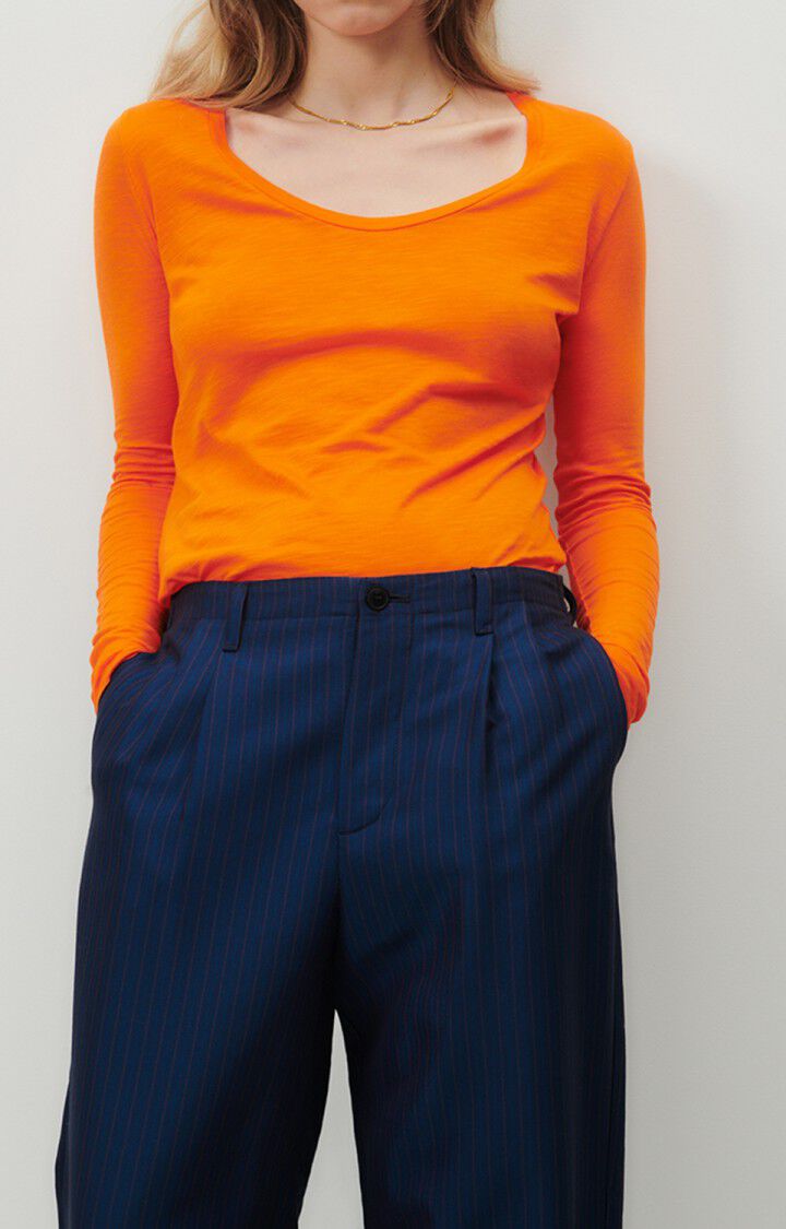 american vintage T-shirt femme Jacksonville - VITAMINES VINTAGE 65 Manches longues Orange - E23