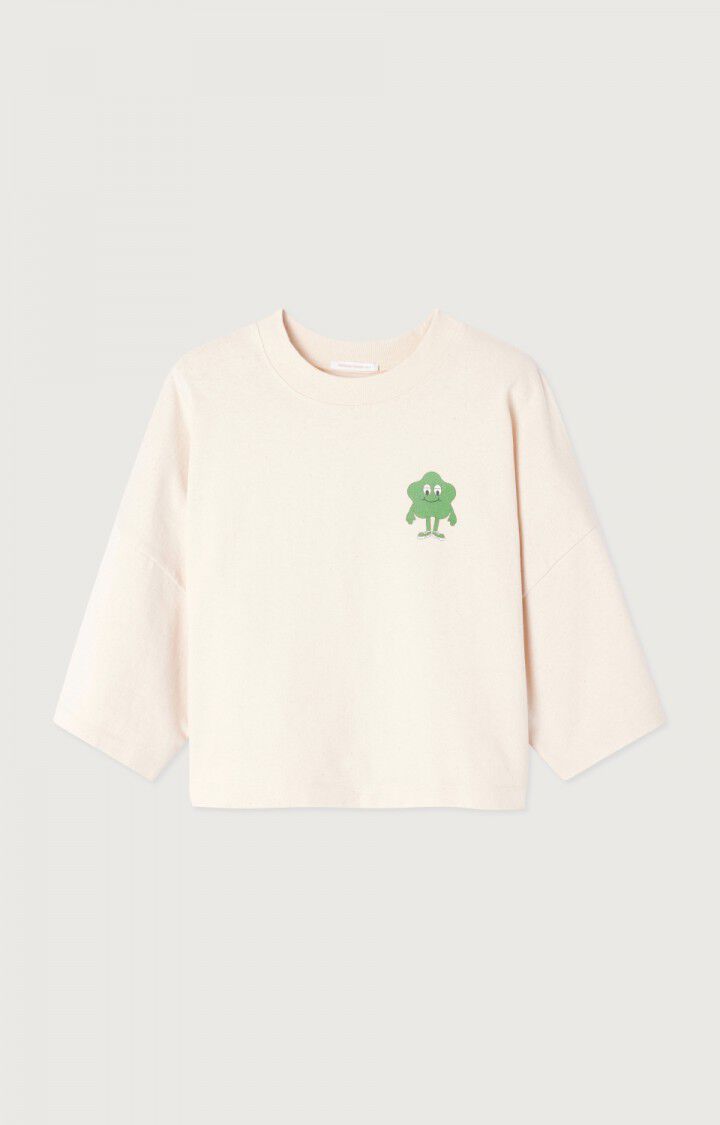 american vintage T-shirt femme Jubyk - ECRU 26 Manches courtes Beige - E25