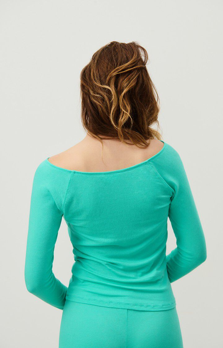 American Vintage T-shirt Femme Lailow - DIABOLO 62 Manches Longues Bleu - H24