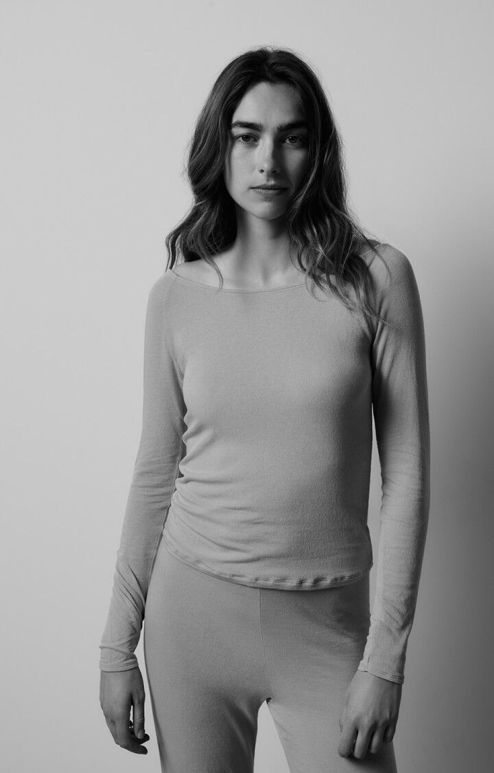 American Vintage T-shirt Femme Lailow - DIABOLO 62 Manches Longues Bleu - H24