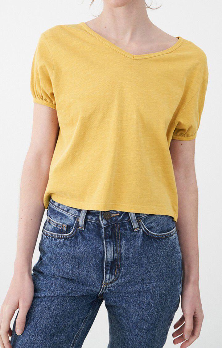 american vintage T-shirt femme Lamy - CUMIN VINTAGE Manches courtes Jaune - E22