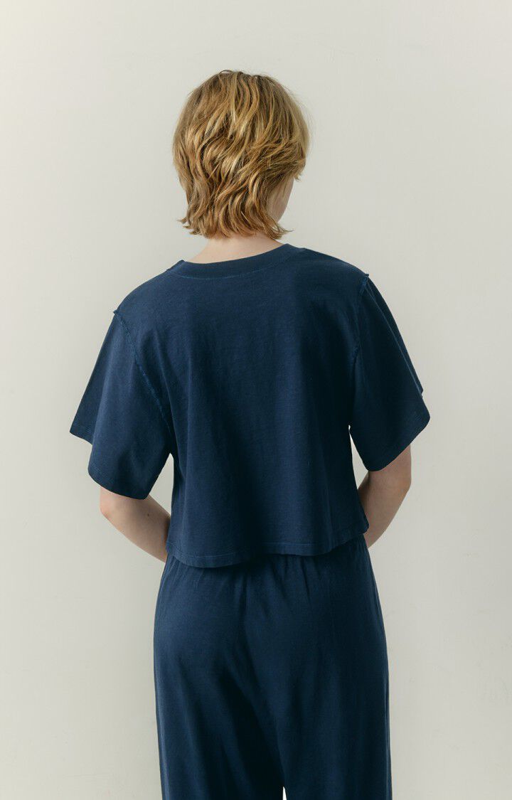 American Vintage T-shirt Femme Laweville - NAVY VINTAGE 22 Manches Courtes Bleu - E23