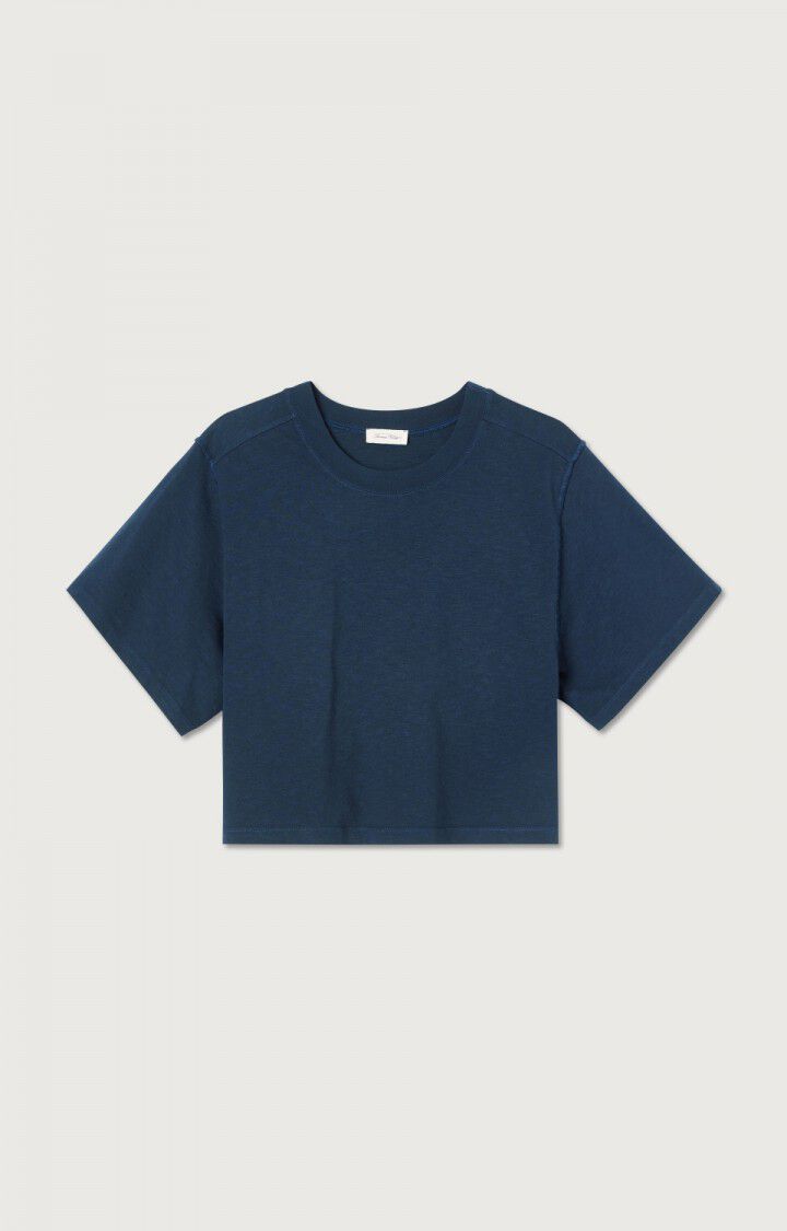 American Vintage T-shirt Femme Laweville - NAVY VINTAGE 22 Manches Courtes Bleu - E23