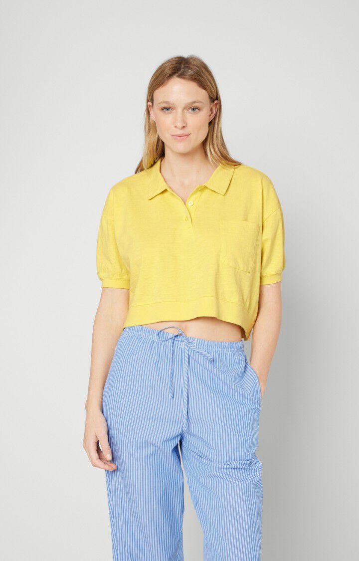 american vintage T-shirt femme Laweville - PISSENLIT VINTAGE 19 Manches courtes Jaune - E23
