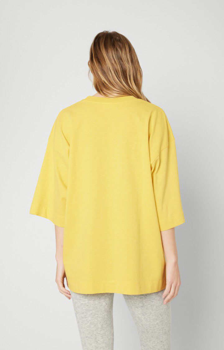 American Vintage T-shirt Femme Laweville - PISSENLIT VINTAGE 28 Manches 3/4 Jaune - E23