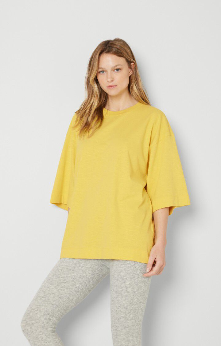 american vintage T-shirt femme Laweville - PISSENLIT VINTAGE 28 Manches 3/4 Jaune - E23