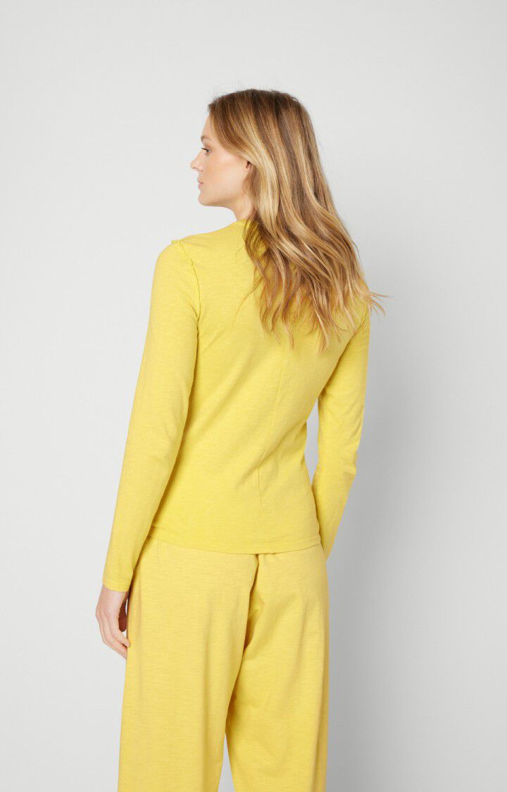 American Vintage T-shirt Femme Laweville - PISSENLIT VINTAGE 60 Manches Longues Jaune - E23