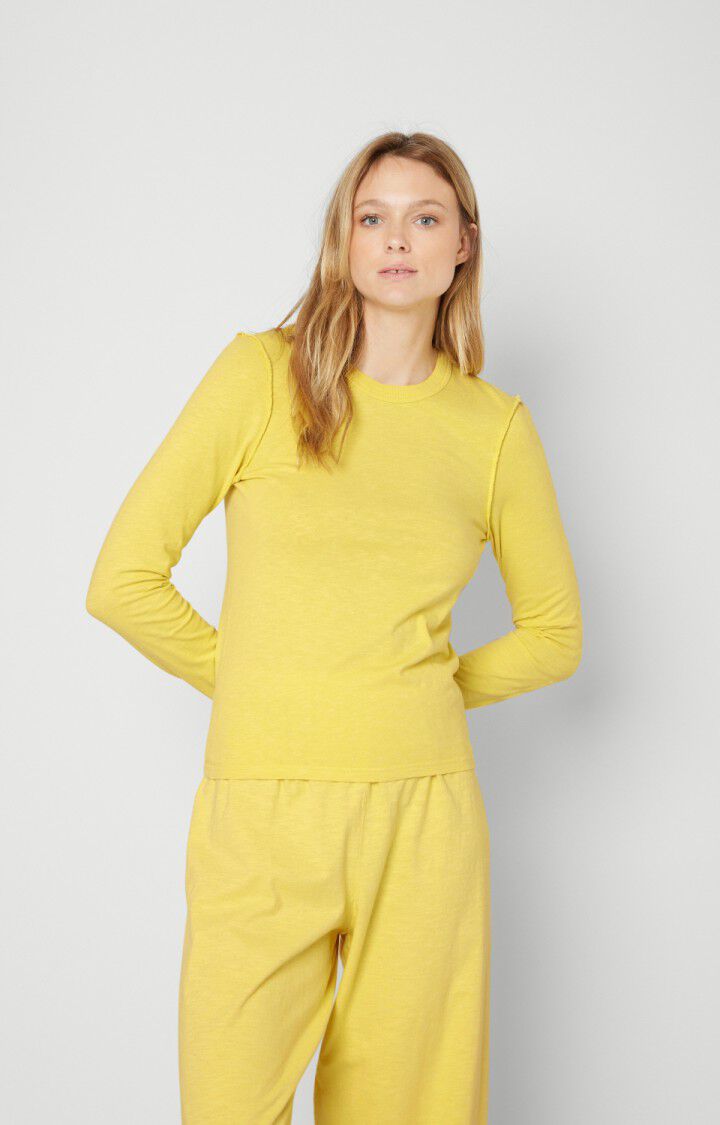 american vintage T-shirt femme Laweville - PISSENLIT VINTAGE 60 Manches longues Jaune - E23