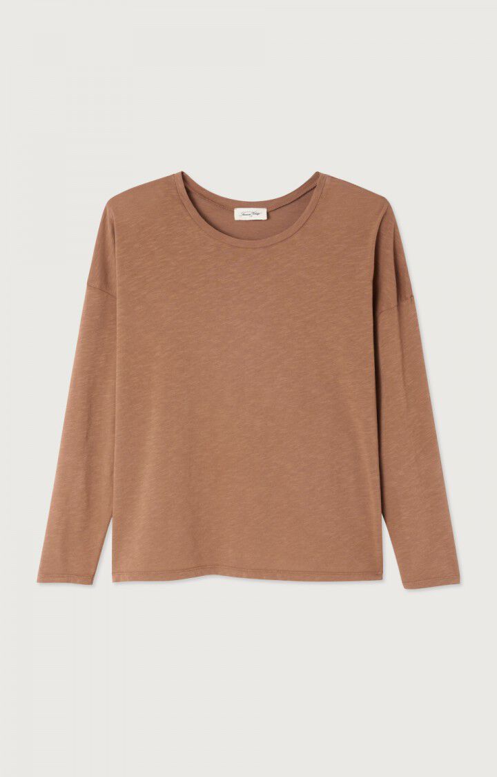 american vintage T-shirt femme Lirk - MARRON GLACE Manches longues Marron - H23