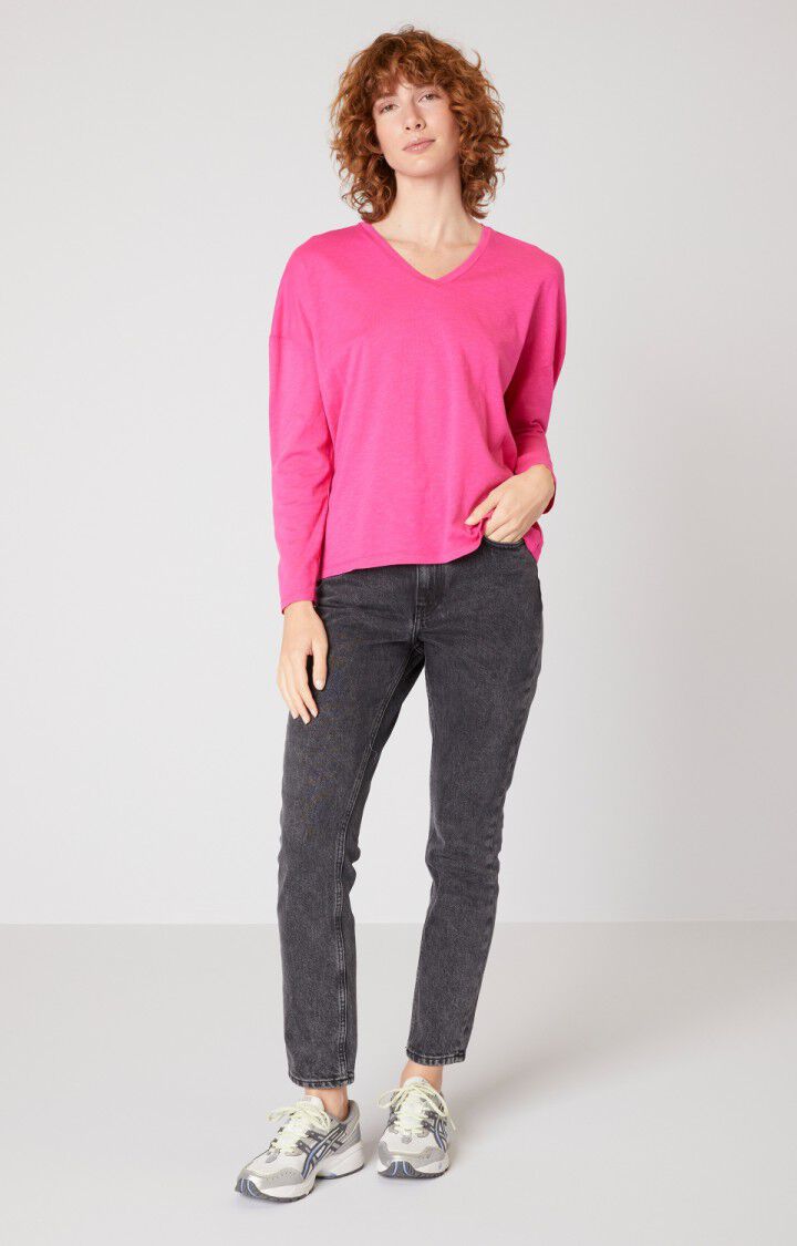 American Vintage T-shirt Femme Lirk - PITAYA Manches Longues Rose - H21