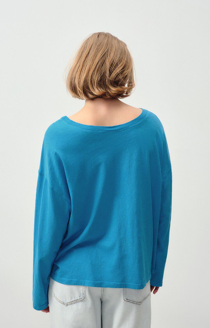 American Vintage T-shirt Femme Lopintale - COMETE 49 Manches Longues Bleu - E24