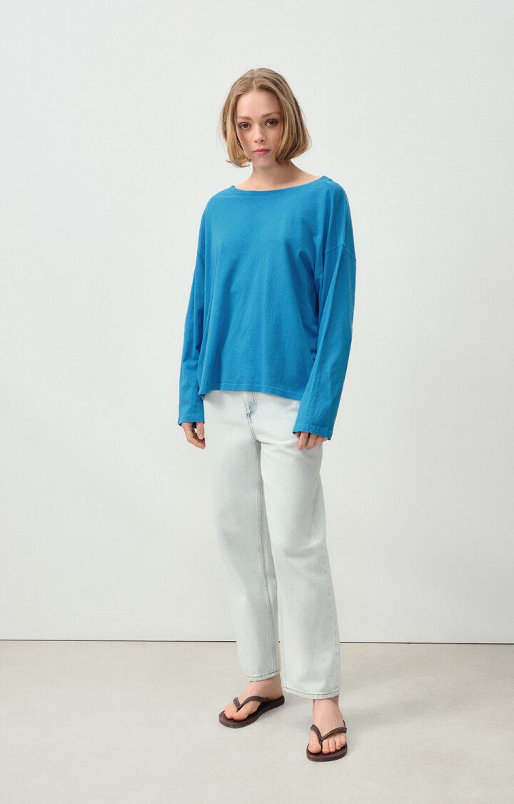 american vintage T-shirt femme Lopintale - COMETE 49 Manches longues Bleu - E24