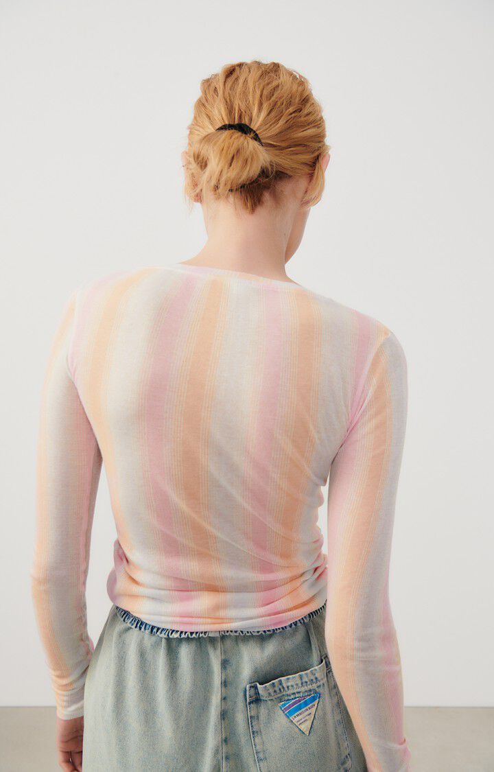 American Vintage T-shirt Femme Massachusetts - AXELLE 77 Manches Longues Rose - E24