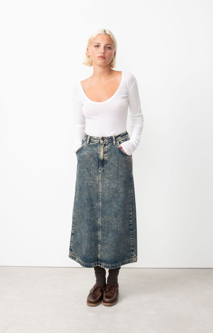 american vintage T-shirt femme Massachusetts - BLANC 65 Manches longues Blanc - E25