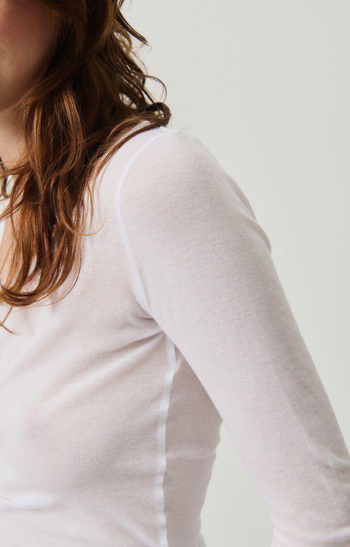 American Vintage T-shirt Femme Massachusetts - BLANC 77 Manches Longues Blanc - E25