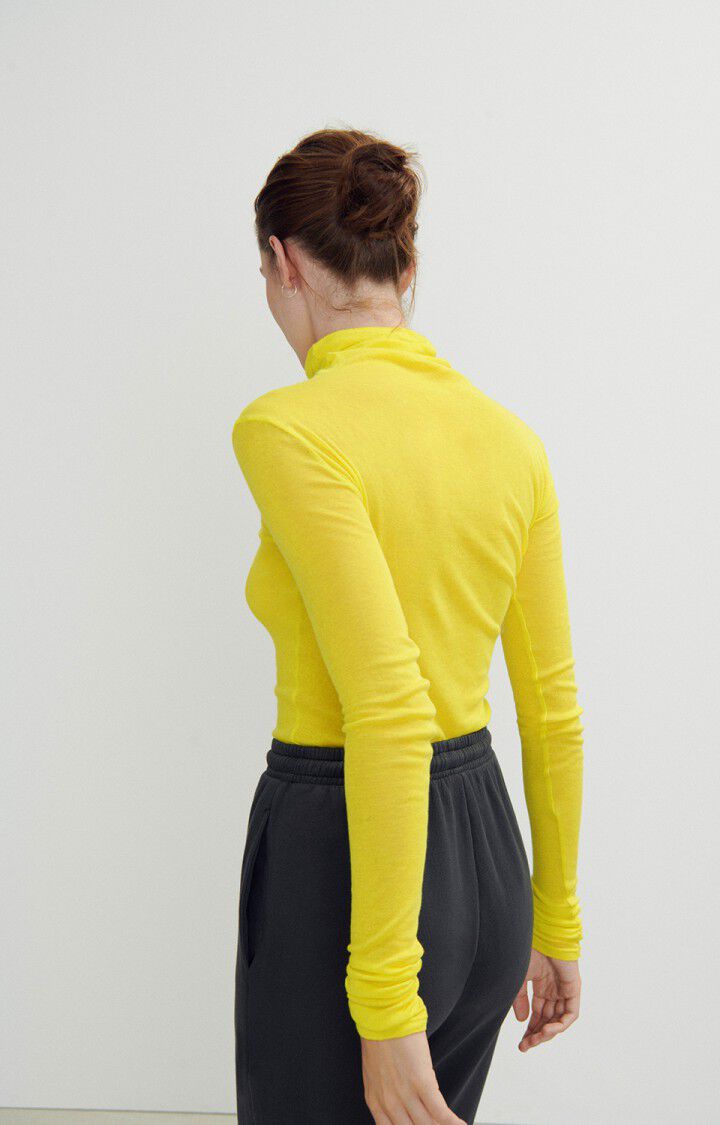 American Vintage T-shirt Femme Massachusetts - ETOILE VINTAGE 75 Manches Longues Jaune - H23