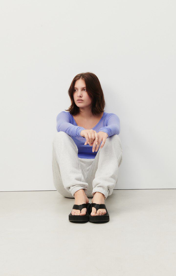 American Vintage T-shirt Femme Massachusetts - IRIS VINTAGE 77 Manches Longues Violet - E24