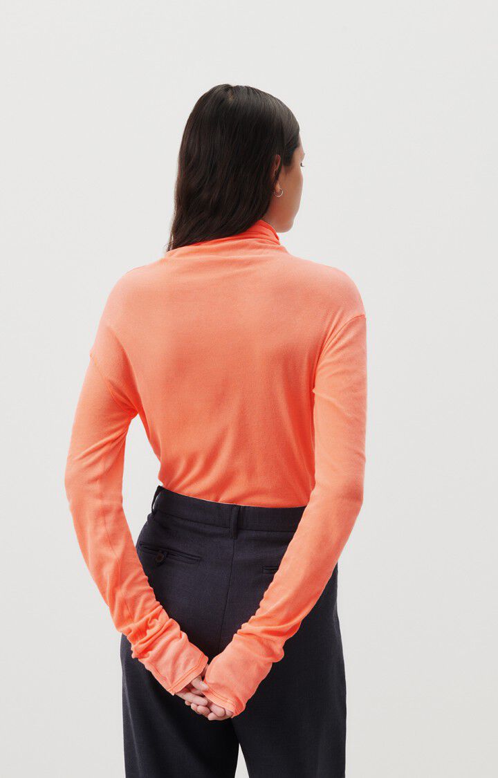American Vintage T-shirt Femme Massachusetts - ORANGE FLUO 75 Manches Longues Orange - H23
