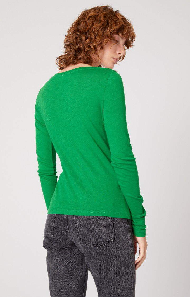 American Vintage T-shirt Femme Nouveau Mexique - JARDIN Manches Longues Vert - H21