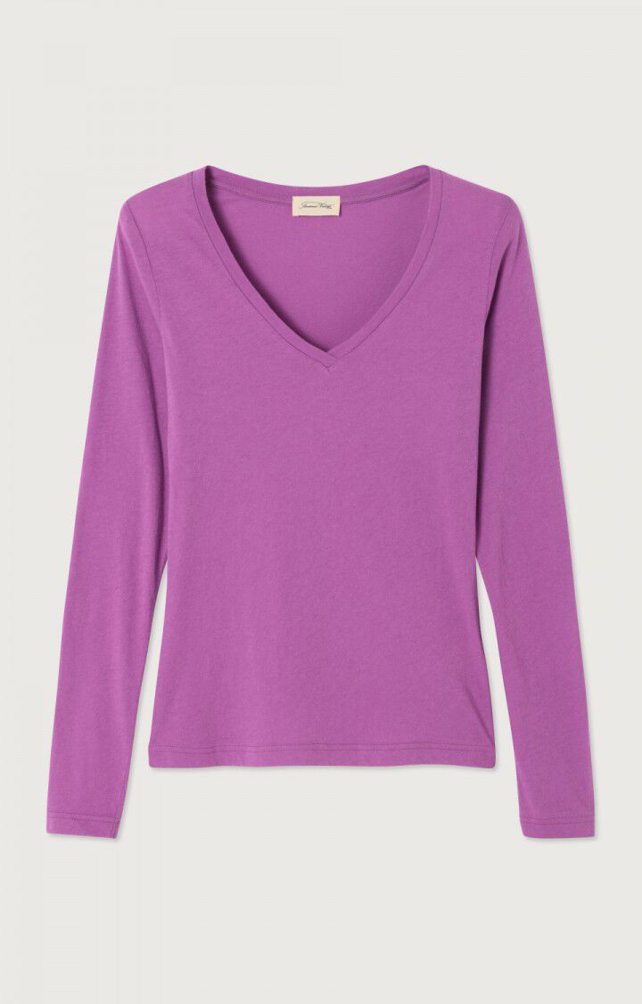 american vintage T-shirt femme Nouveau Mexique - ORCHIDEE Manches longues Violet - H23