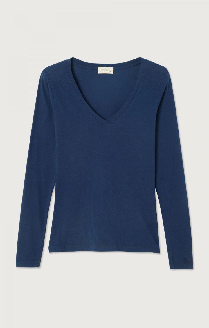 american vintage T-shirt femme Nouveau Mexique - OUTREMER Manches longues Bleu - H23