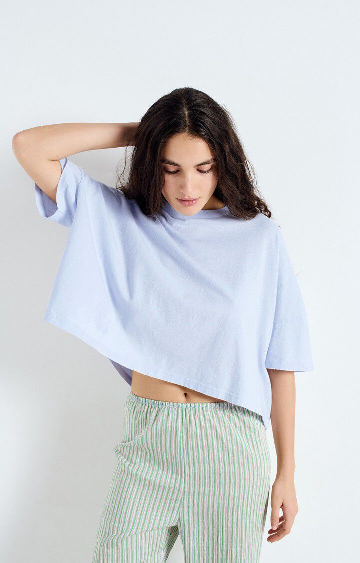 american vintage T-shirt femme Ouky - BABY BLUE VINTAGE 14 Manches courtes Bleu - E25