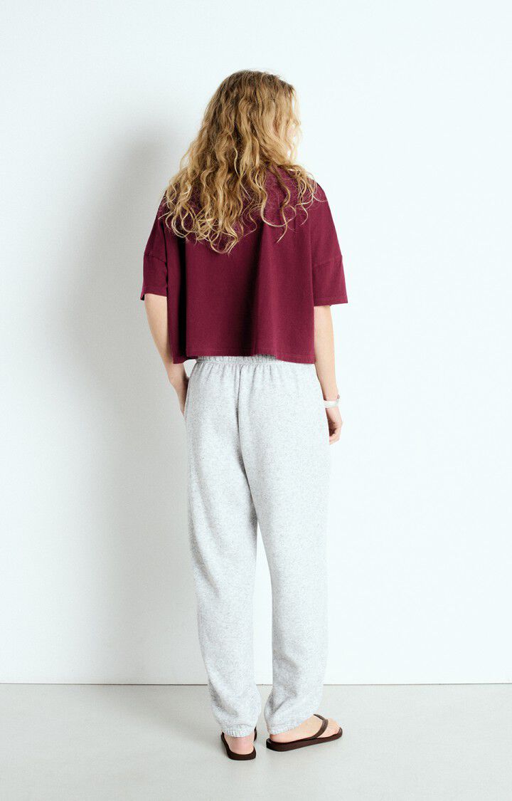 American Vintage T-shirt Femme Ouky - BORDEAUX VINTAGE 14 Manches Courtes Rouge - E25