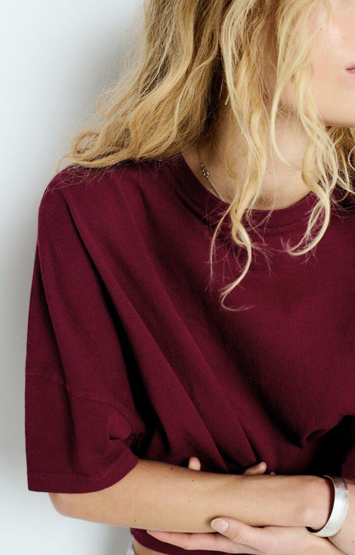 American Vintage T-shirt Femme Ouky - BORDEAUX VINTAGE 14 Manches Courtes Rouge - E25