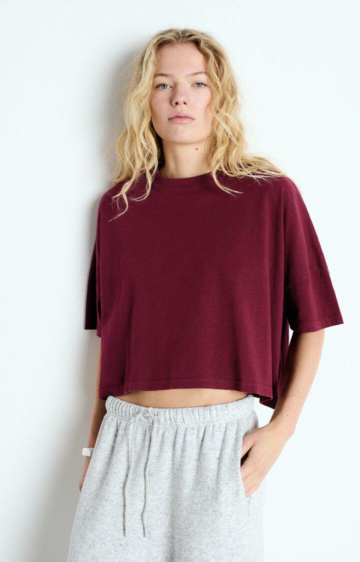 american vintage T-shirt femme Ouky - BORDEAUX VINTAGE 14 Manches courtes Rouge - E25