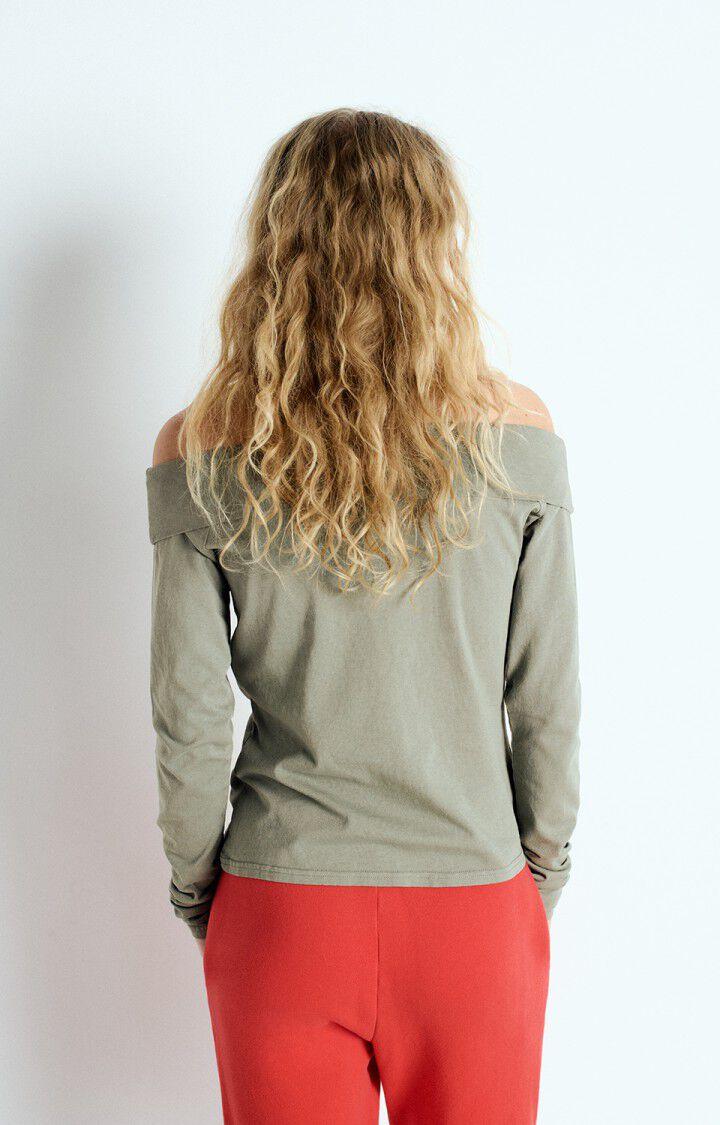 American Vintage T-shirt Femme Ouky - VERT DE GRIS VINTAGE 62 Manches Longues Vert - E25