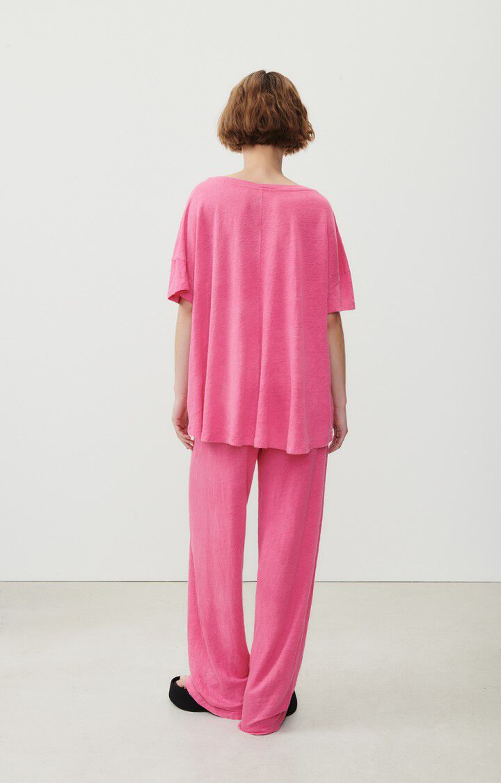 American Vintage T-shirt Femme Pobsbury - MAGENTA 10 Manches Courtes Rose - E23