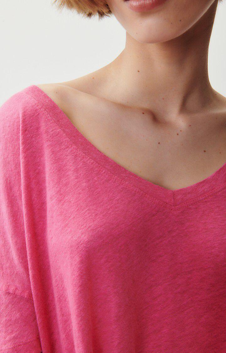 American Vintage T-shirt Femme Pobsbury - MAGENTA 10 Manches Courtes Rose - E23
