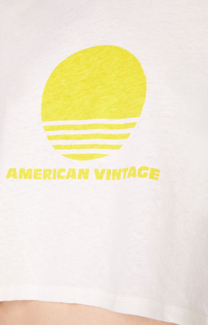 American Vintage T-shirt Femme Poxson - BLANC Manches Courtes Blanc - E22