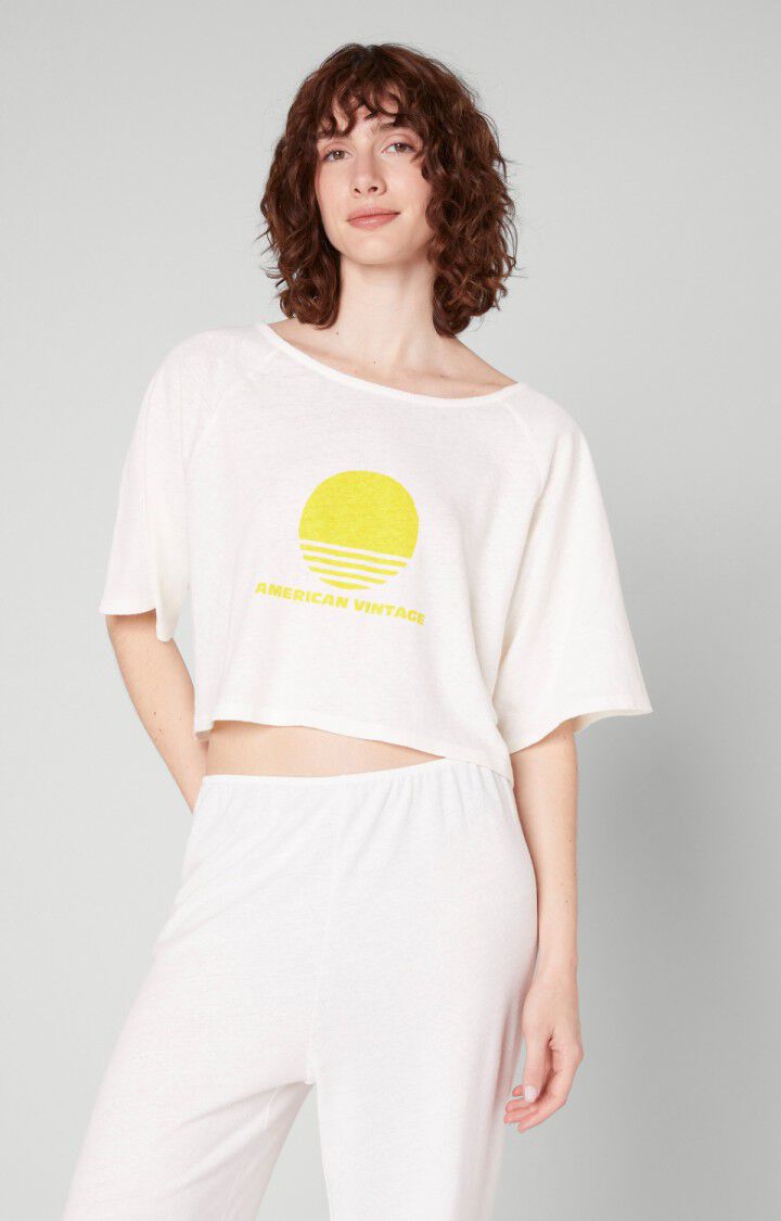 american vintage T-shirt femme Poxson - BLANC Manches courtes Blanc - E22
