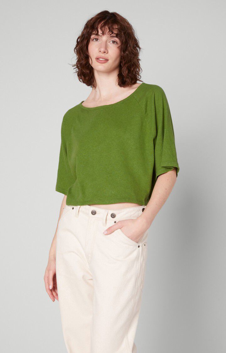 american vintage T-shirt femme Poxson - CROCODILE VINTAGE Manches courtes Vert - E22