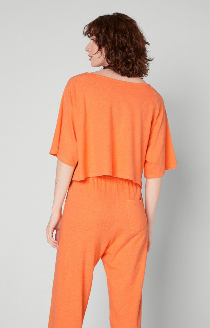 American Vintage T-shirt Femme Poxson - PULPE VINTAGE Manches Courtes Orange - E22