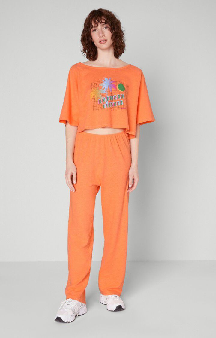American Vintage T-shirt Femme Poxson - PULPE VINTAGE Manches Courtes Orange - E22