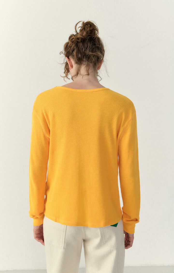 American Vintage T-shirt Femme Pumbo - MANGUE Manches Longues Orange - H22