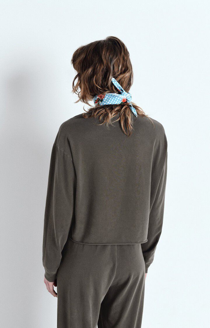 American Vintage T-shirt Femme Pymaz - CARBONE VINTAGE 54 Manches Longues Noir - E25