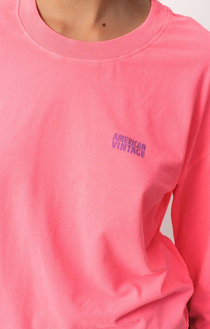 American Vintage T-shirt Femme Pymaz - HORTENSIA FLUO 54 Manches Longues Rose - H24