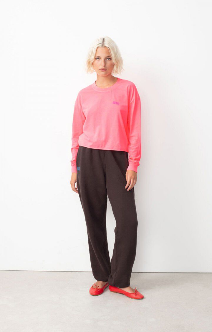 American Vintage T-shirt Femme Pymaz - HORTENSIA FLUO 54 Manches Longues Rose - H24