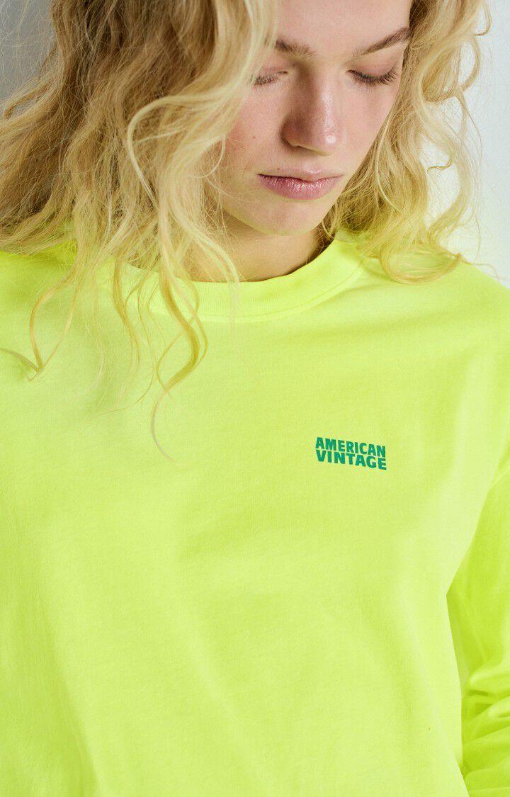 American Vintage T-shirt Femme Pymaz - JAUNE FLUO 54 Manches Longues Jaune - E25