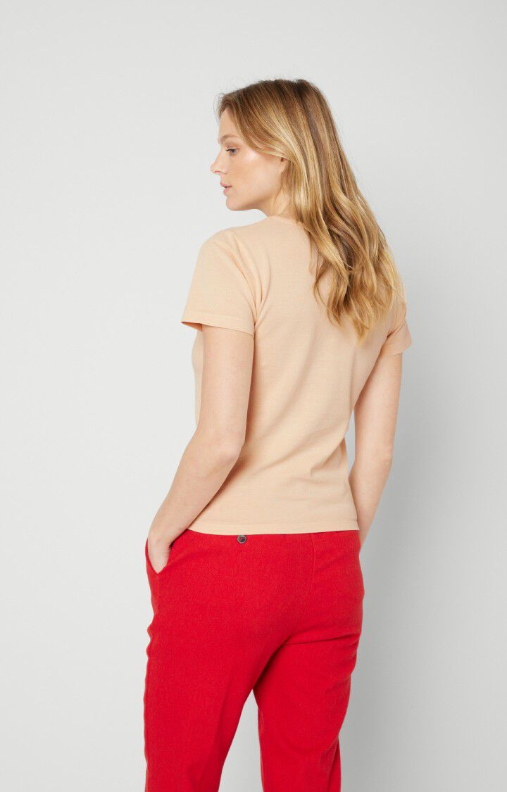 American Vintage T-shirt Femme Pyrastate - BISCUIT VINTAGE Manches Courtes Beige - E22