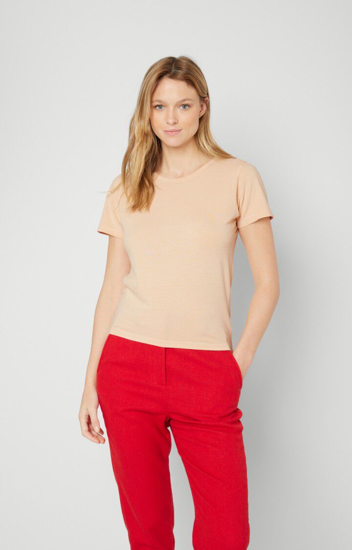american vintage T-shirt femme Pyrastate - BISCUIT VINTAGE Manches courtes Beige - E22